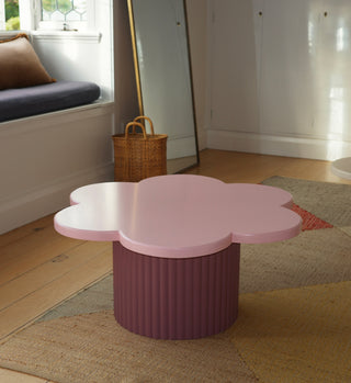 Flower Coffee Table - Soft Satin Pink & Plum