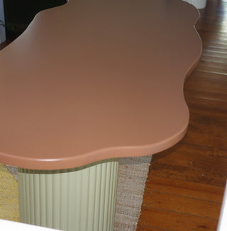 chocolate wiggly dining table